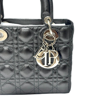 Lady Dior Mettalic Dark Grey Cannage Lambskin