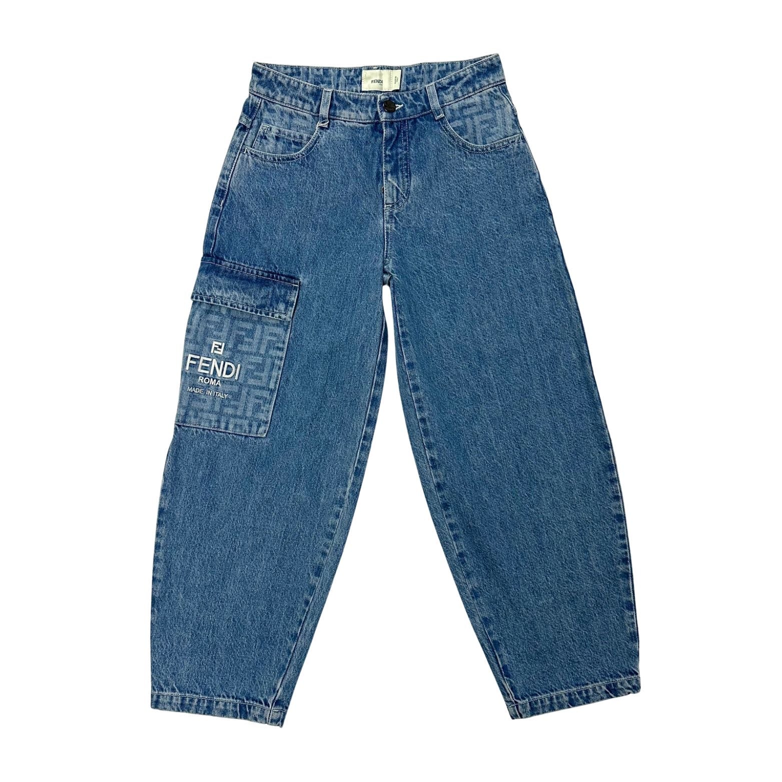 Fendi Kids Washed Denim Jeans