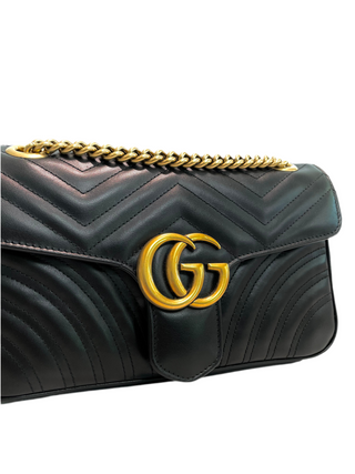 Gucci Marmont Medium Black Leather Bag