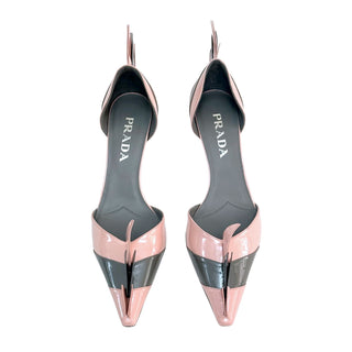 Prada Two Tone Patent Leather D Orsay Pumps