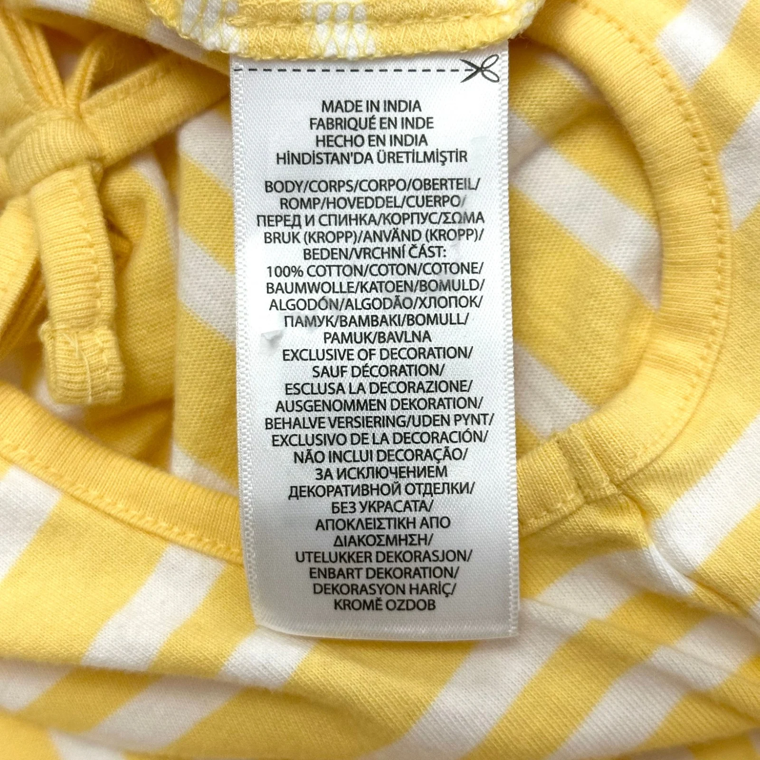 Ralph Lauren yellow stripe baby onesie