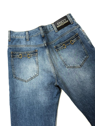 Gucci Denim Jeans With Iconic Horsebit