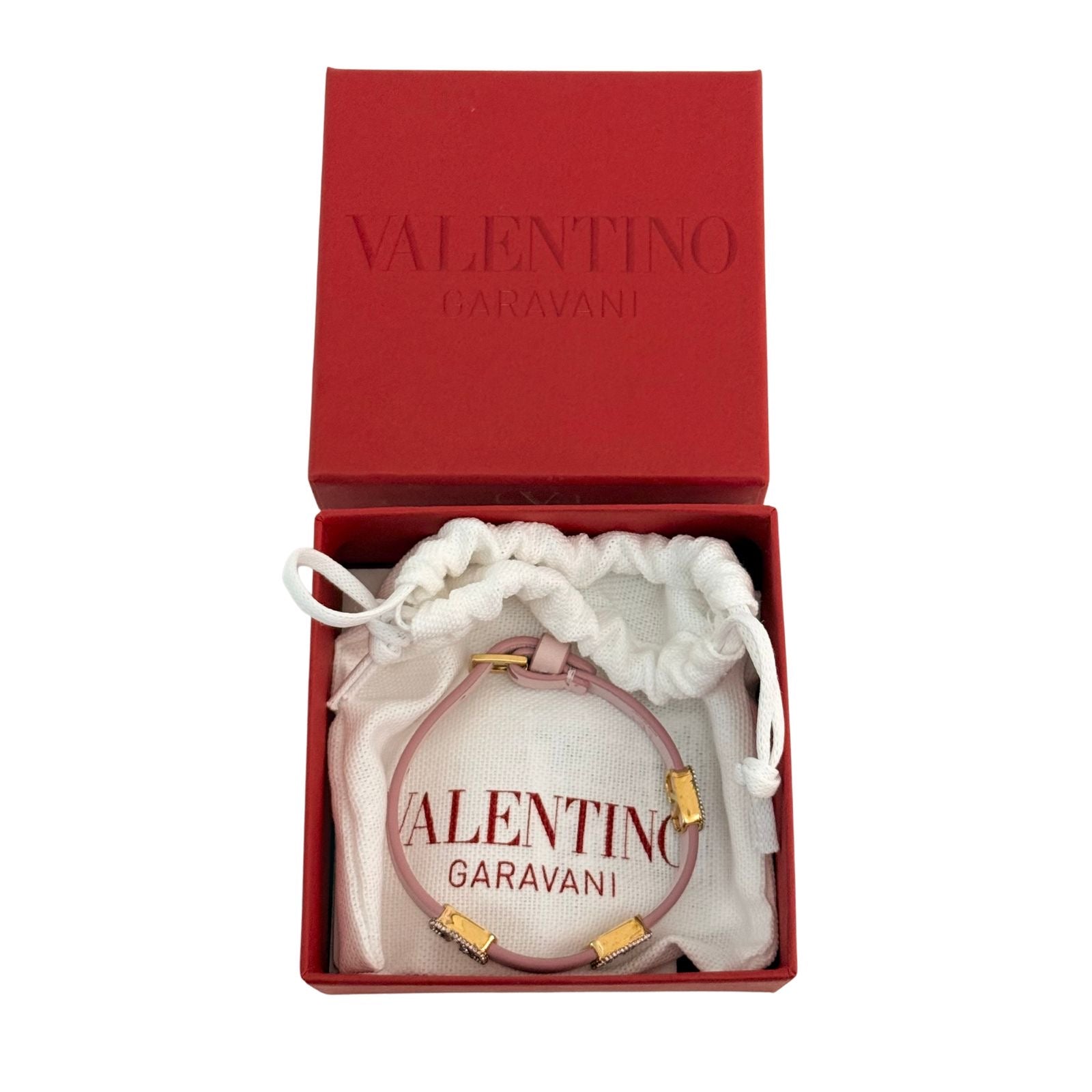 Valentino Garavani Vlogo Leather Bracelet