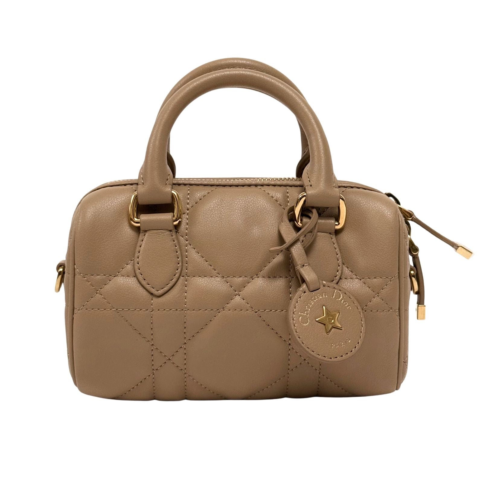 Christian Dior Calfskin Macrocannage Grove 20 Bag Biscuit