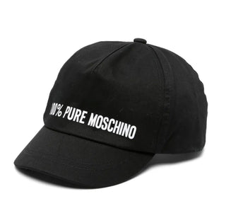 Moschino Logo Print Cotton Cap Black