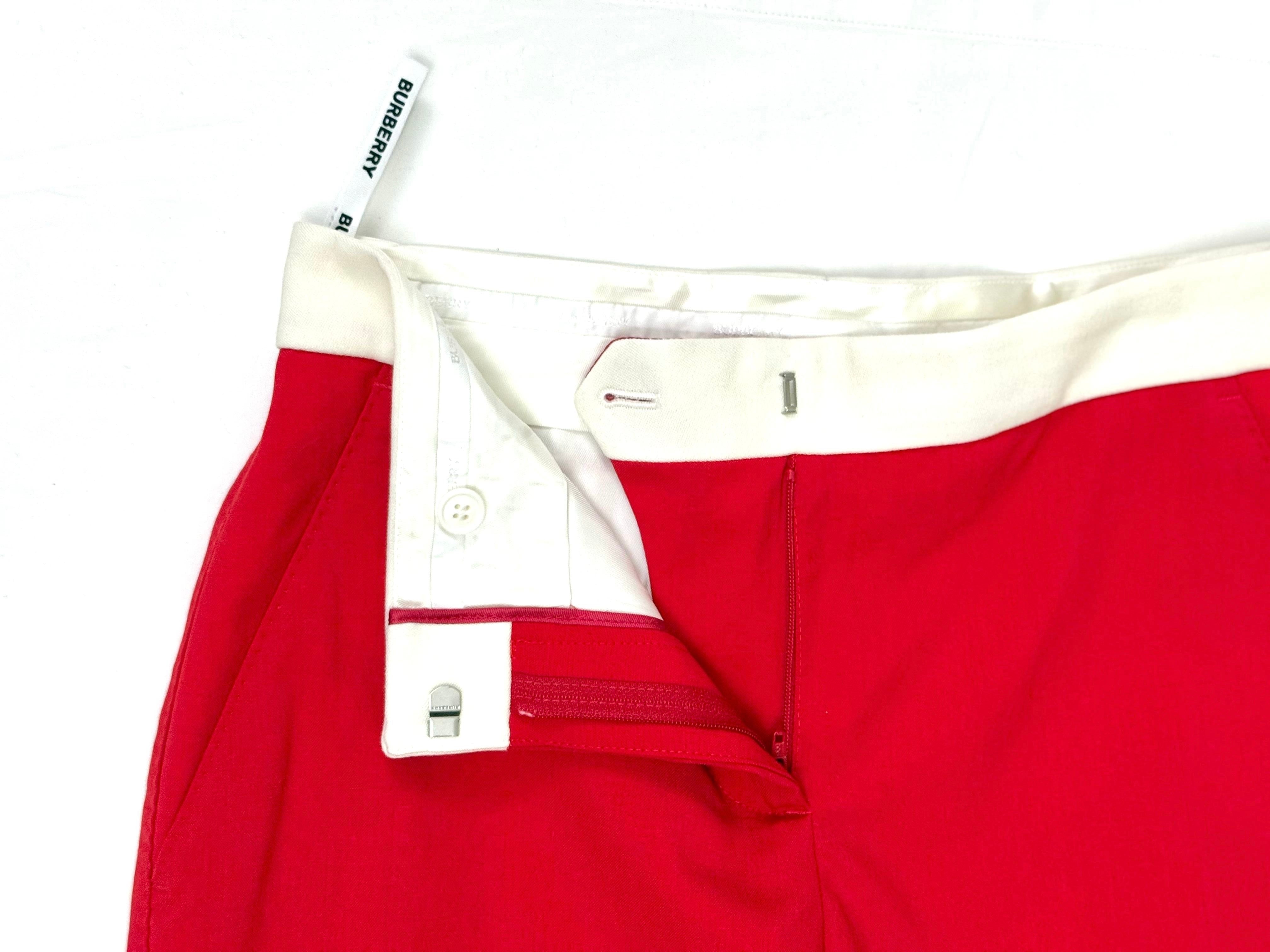 Burberry Two Tone Red Tailored Trousers