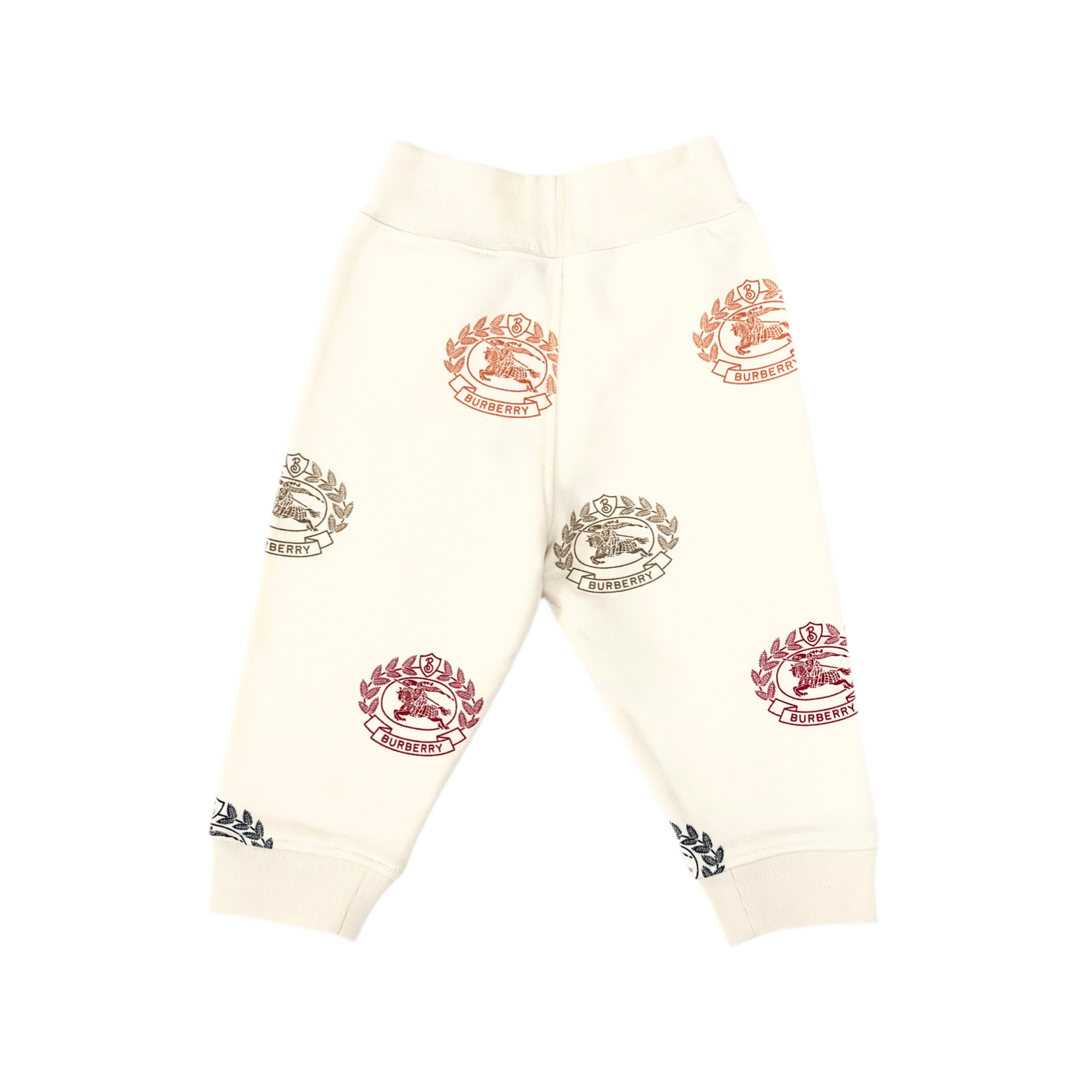 Burberry Beige Jogger Pants with Colourful round Brand Logo