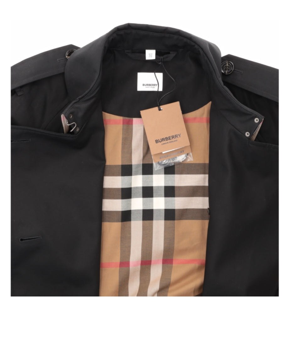 Burberry Black Trench Coat Classic Inside