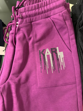 Karl Lagerfeld Purple Crystal Jogger