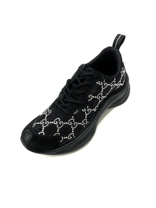 Gucci Crystal GG Black Mesh Sneakers