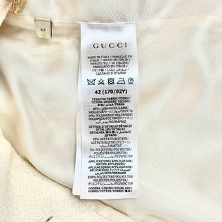 Gucci Wool Blend Tweed Dress White