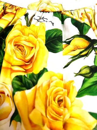 Dolce and Gabbana yellow roses cotton Skirt